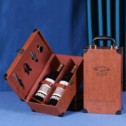 Haushaltsmode Doppel-Weinbox mit Holzmaserung – Rotwein - Kelche24