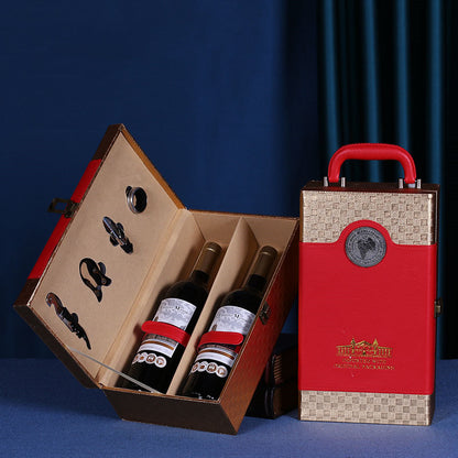 Haushaltsmode Doppel-Weinbox mit Holzmaserung – Rotwein - Kelche24