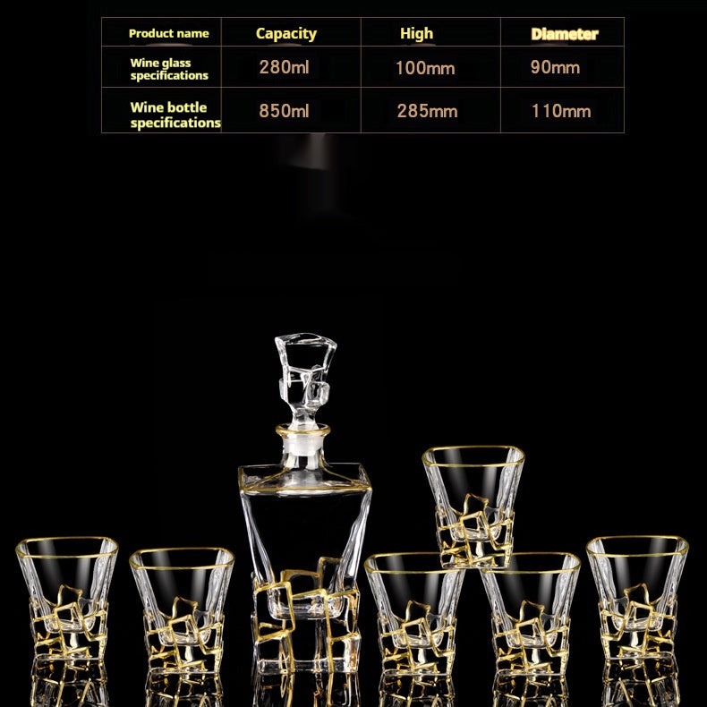 Glasflasche & Weinglas – Haushalts-Whiskey- und Shotglas-Set - Kelche24