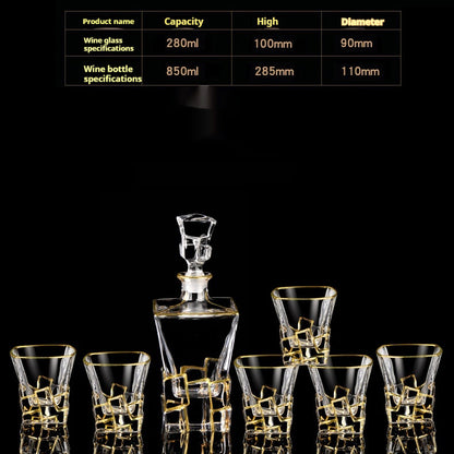 Glasflasche & Weinglas – Haushalts-Whiskey- und Shotglas-Set - Kelche24