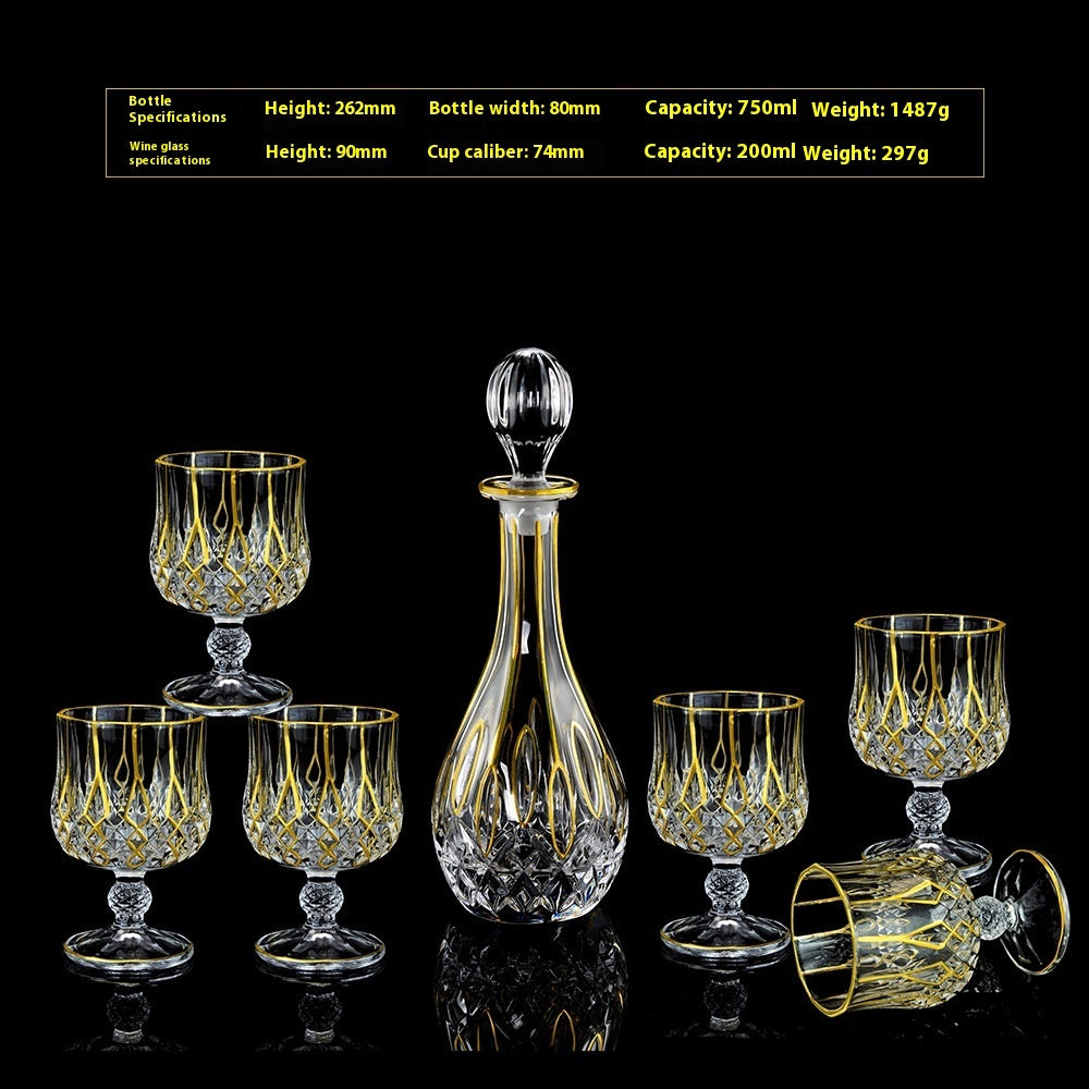 Glasflasche & Weinglas – Haushalts-Whiskey- und Shotglas-Set - Kelche24