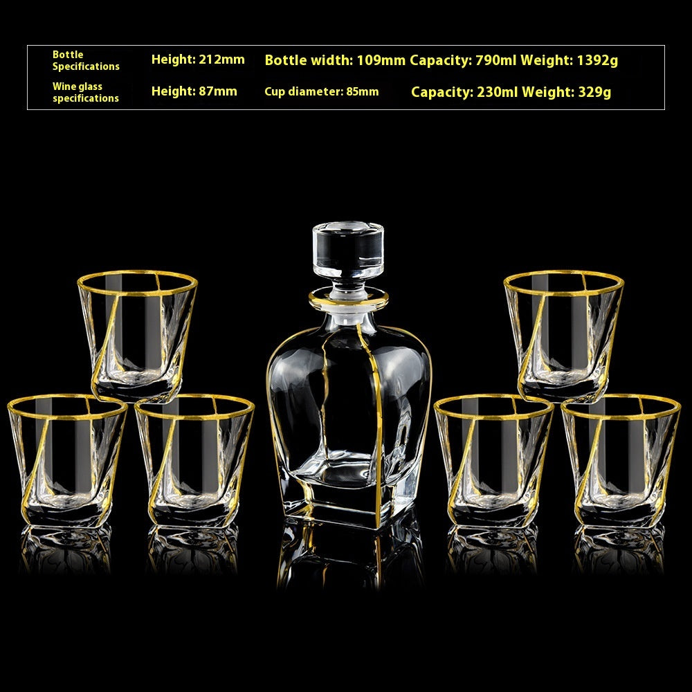 Glasflasche & Weinglas – Haushalts-Whiskey- und Shotglas-Set - Kelche24