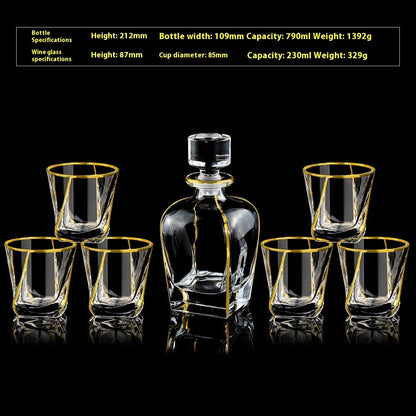 Glasflasche & Weinglas – Haushalts-Whiskey- und Shotglas-Set - Kelche24