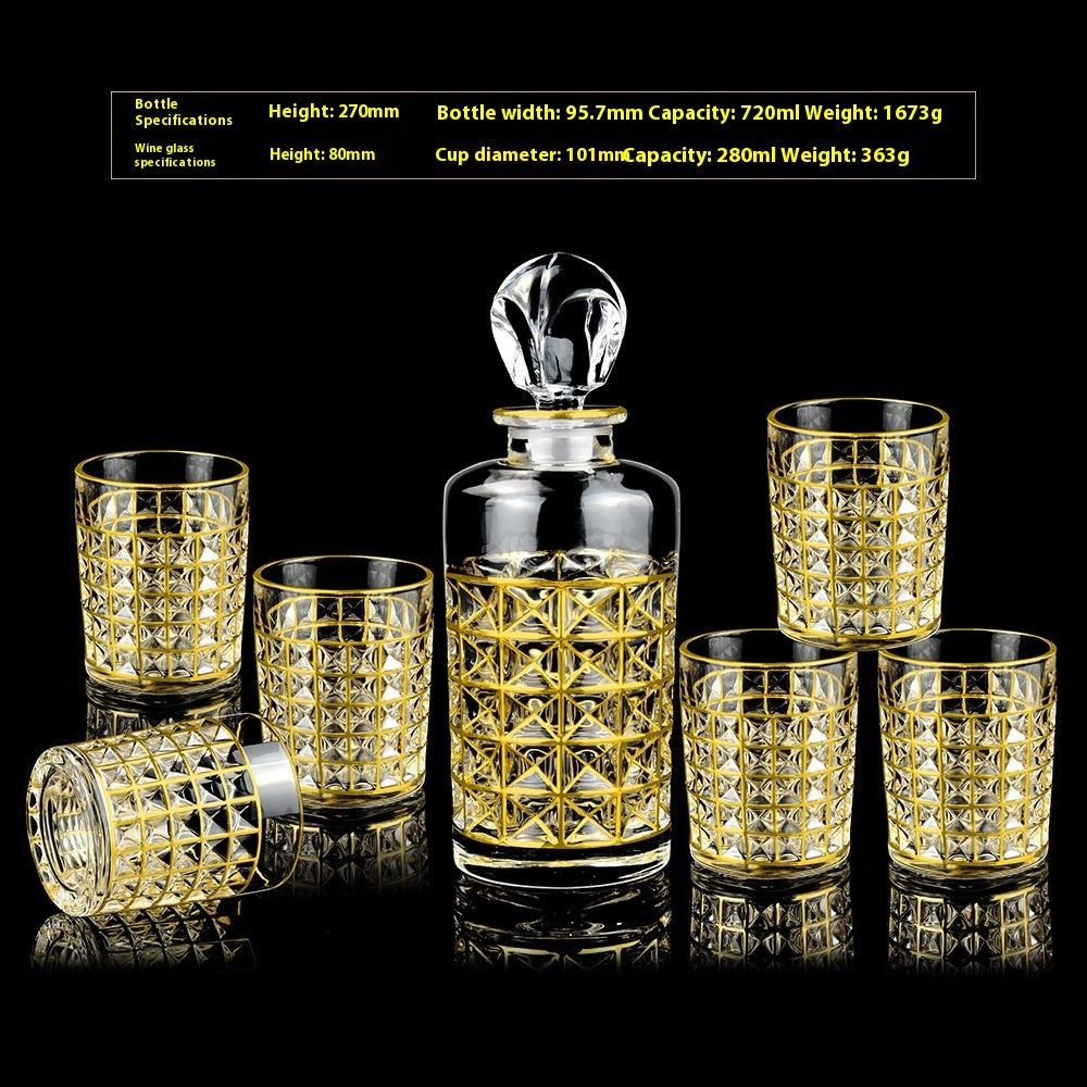 Glasflasche & Weinglas – Haushalts-Whiskey- und Shotglas-Set - Kelche24