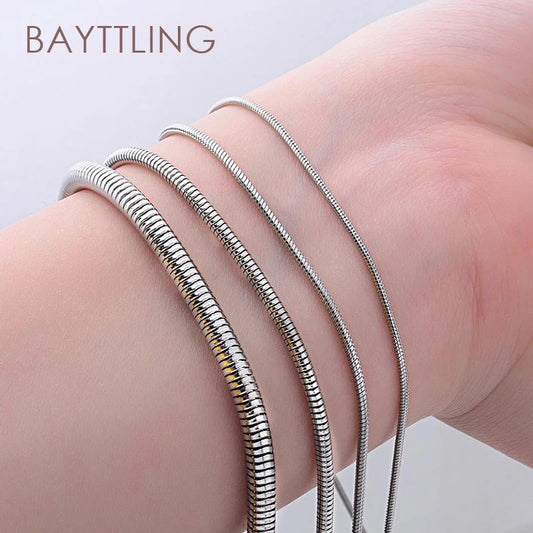 BAYTTLING 925 Sterling Silber 1MM 3MM 16/18/20/22/24/26/28/30 Zoll Schlangenkette Halskette für Frau Mode Hochzeit Schmuck Geschenk - Kelche24