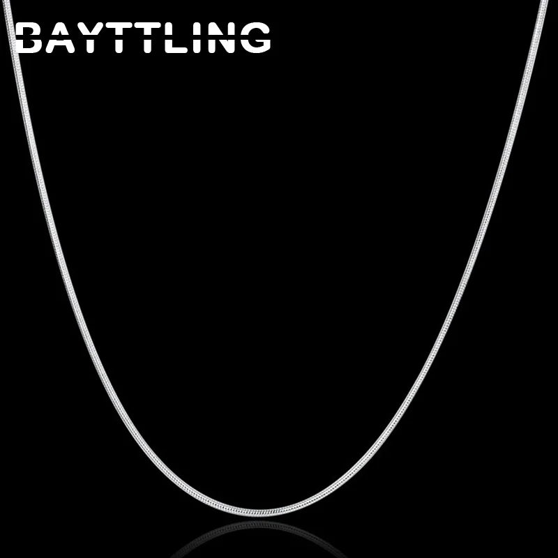 BAYTTLING 925 Sterling Silber 1MM 3MM 16/18/20/22/24/26/28/30 Zoll Schlangenkette Halskette für Frau Mode Hochzeit Schmuck Geschenk - Kelche24