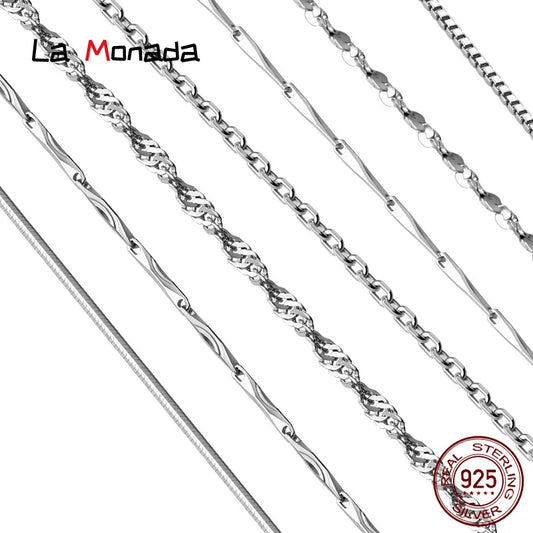 50cm 55cm 60cm Weibliche Halskette Für Frauen Am Hals Silber 925 Kette Halsketten Frauen Anhänger Mädchen Mode Schmuck minimalistischen Lange - Kelche24