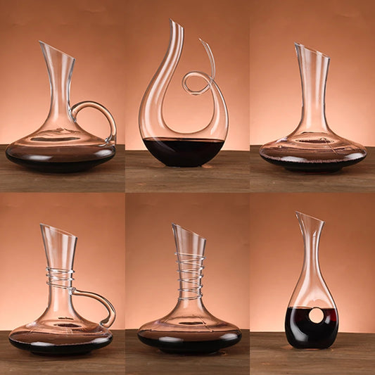 Creative Crystal Glass Quick Decanter, Modern Simple Household Red Wine Divider, Shakers, Personality U-shaped Swan Trumpet Flas - Kelche24