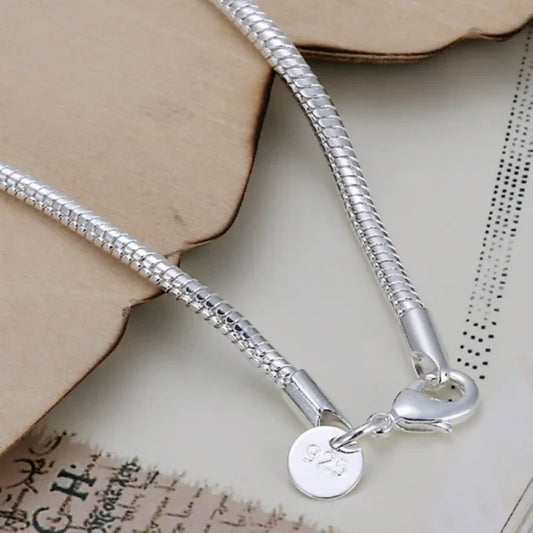 LiHong 925 Sterling Silber 3MM Schlange Kette Armbänder - Kelche24
