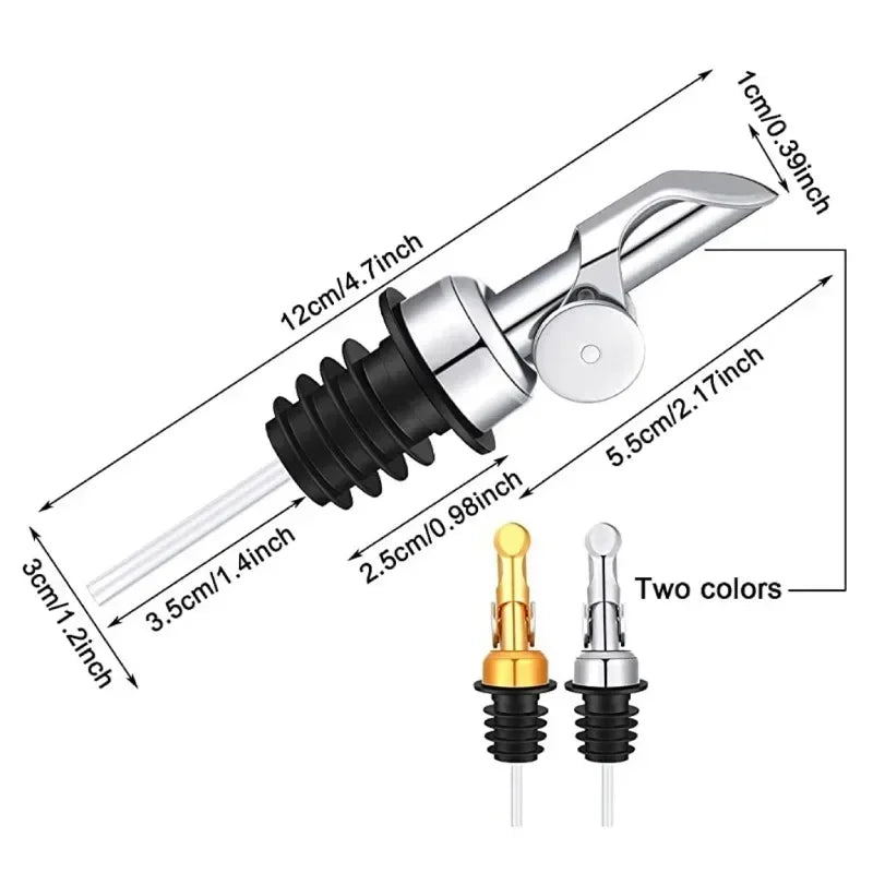 Bottle Pourer Auto Flip Liquor Bottle Pourer for Alcohol Stainless Steel Pour Spout with Plug for Cocktail Olive Oil Vinegar - Kelche24