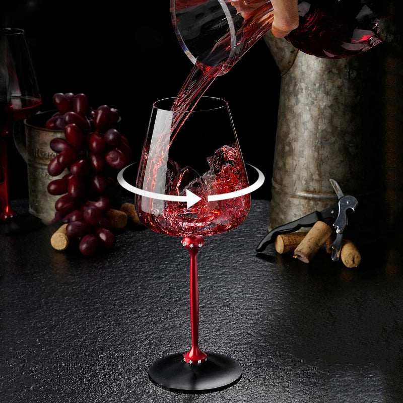 Creative Rotating Glass Wine Glasses Durable Whiskey Brandy Cocktails Juice Stress Relief Crystal Goblet for Party Home Bar - Kelche24