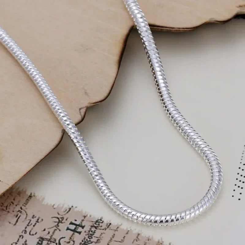 LiHong 925 Sterling Silber 3MM Schlange Kette Armbänder - Kelche24