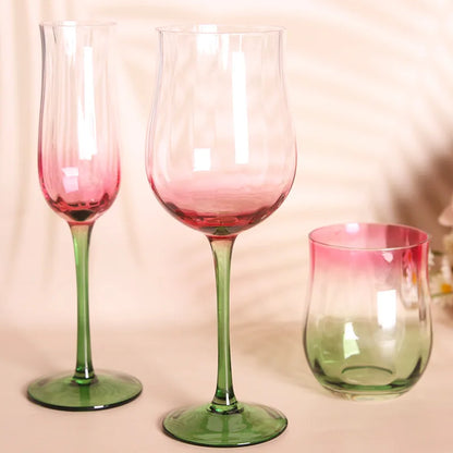 Creative Medieval Cocktail Wine Glasses Hand-Blown Gradient Dense Edge Goblet Crystal Glass Champagne Flutes Whiskey Beer Cup - Kelche24