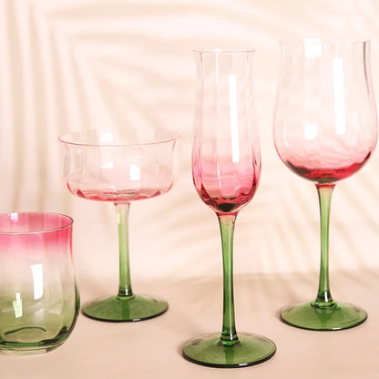 Creative Medieval Cocktail Wine Glasses Hand-Blown Gradient Dense Edge Goblet Crystal Glass Champagne Flutes Whiskey Beer Cup - Kelche24