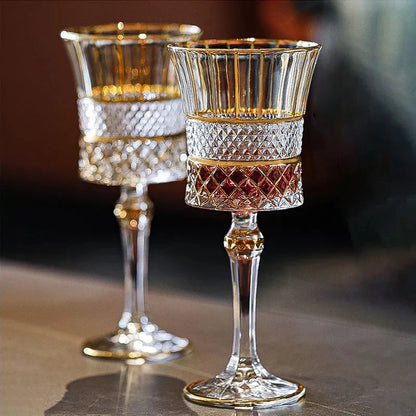 6pcs cup With Rack Ultra Clear Crystal Whiskey Glass Cup Wine Brandy Liquor Beer Water Thicken Wine Glass For Home Bar Party - Kelche24