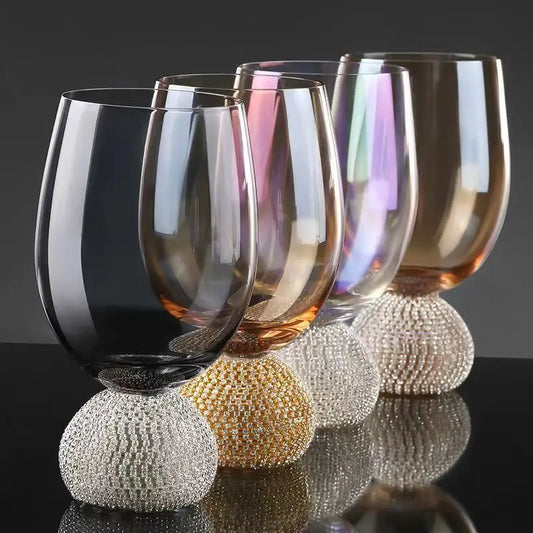 Whiskey Wine Glass Rainbow Glass Handmade Ripple Milk Juice Mug Ice Beer Cup Glass Vertical Striped Water Cocktail Cup - Kelche24