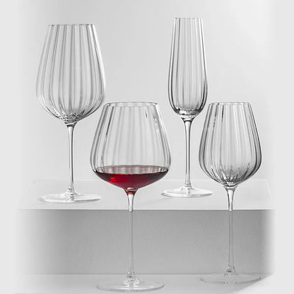 Transparent Corrugated Crystal Glass with High Aesthetic Value Home Wine Glasses Party Champagne Christmas Gifts Light Luxury - Kelche24