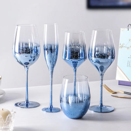 Blue Starry Sky Crystal Glass Goblet Red Wine Glass Mug Home High Value Party Grape Champagne Glass Cocktail Set Furniture Items - Kelche24