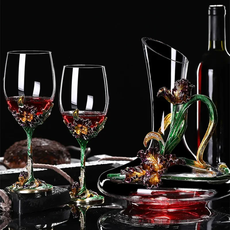 Glass Red Wine Goblet European Style Wine Rack Home Decoration Wine Glasses Suit Wedding Gift - Kelche24