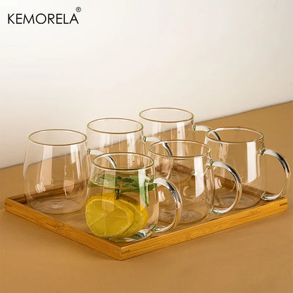 1/2/4PCS Premium Glass Coffee Mugs with Handle Transparent Tea Glasses for Hot/Cold Beverages Perfect for Americano Cappuccino - Kelche24