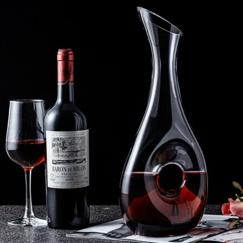 Free Glass Wine Decanter Design Snail Style  Red  Carafe  Lead   Superior  Aerator WY615 - Kelche24