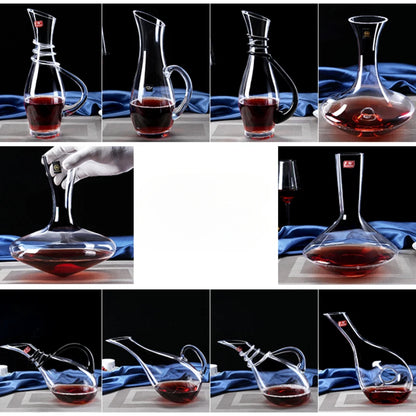 Creative Crystal Glass Quick Decanter, Modern Simple Household Red Wine Divider, Shakers, Personality U-shaped Swan Trumpet Flas - Kelche24