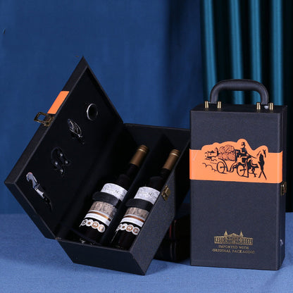 Haushaltsmode Doppel-Weinbox mit Holzmaserung – Rotwein - Kelche24