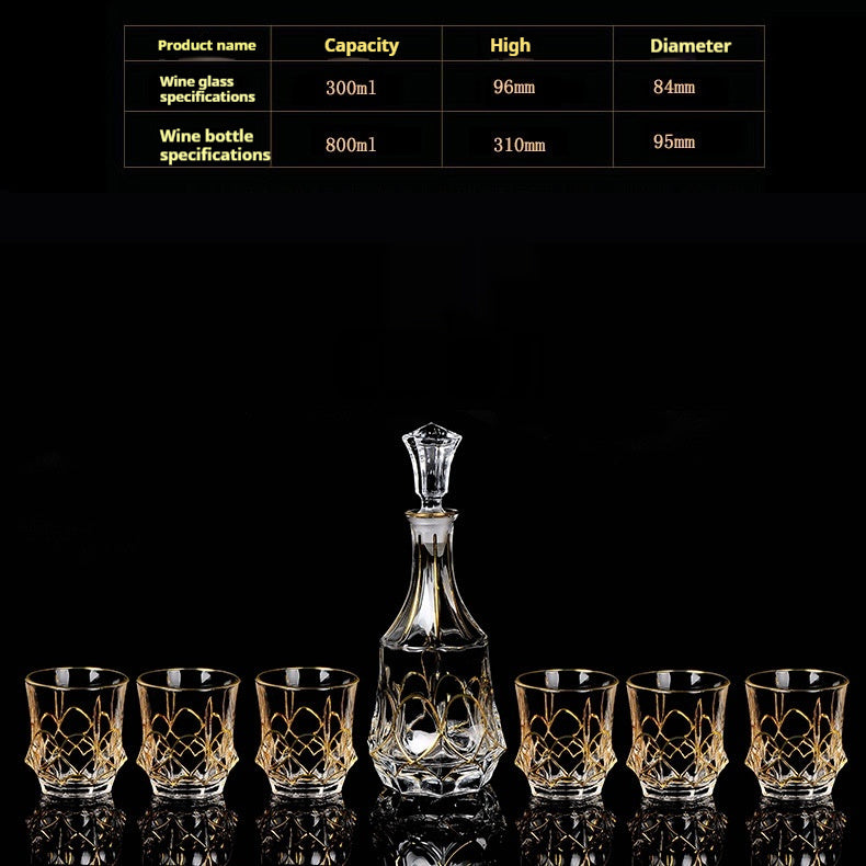 Glasflasche & Weinglas – Haushalts-Whiskey- und Shotglas-Set - Kelche24