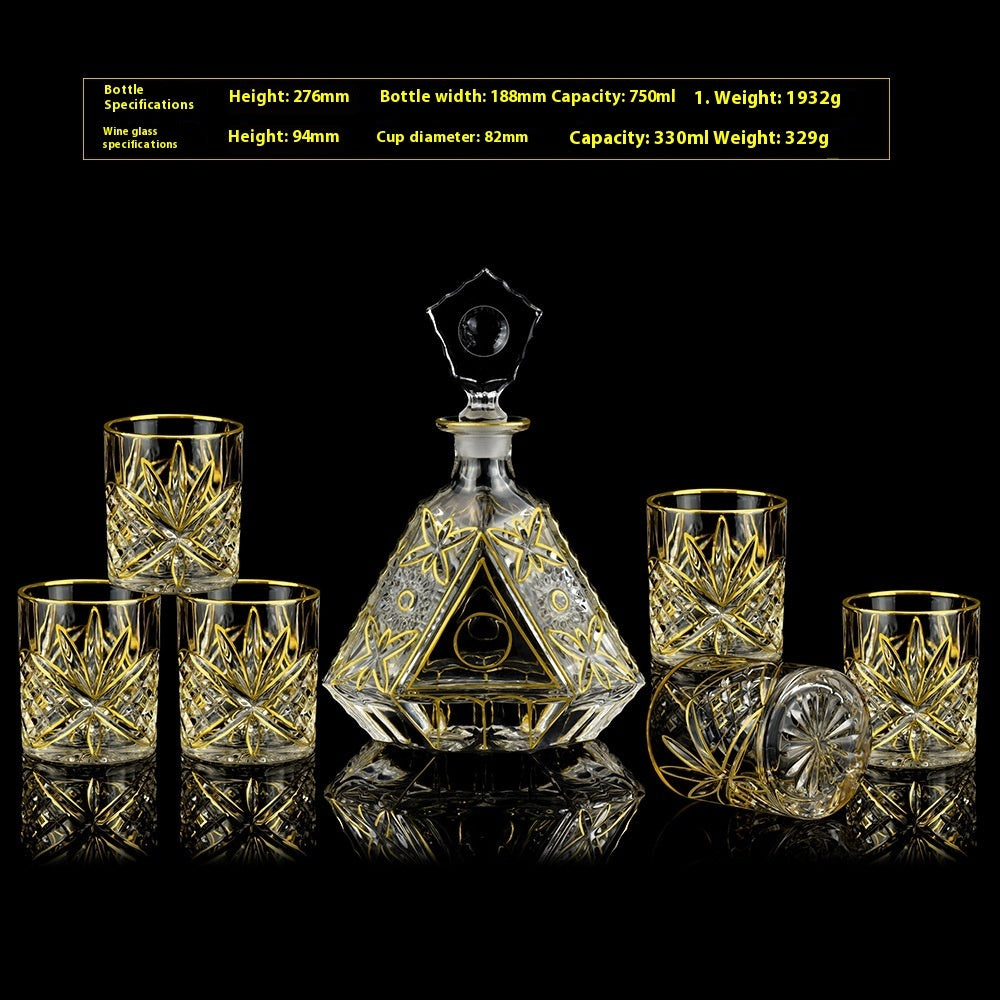 Glasflasche & Weinglas – Haushalts-Whiskey- und Shotglas-Set - Kelche24