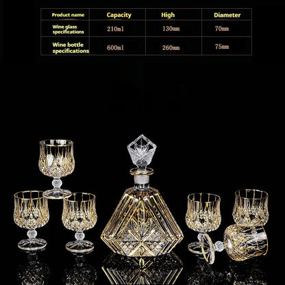 Glasflasche & Weinglas – Haushalts-Whiskey- und Shotglas-Set - Kelche24