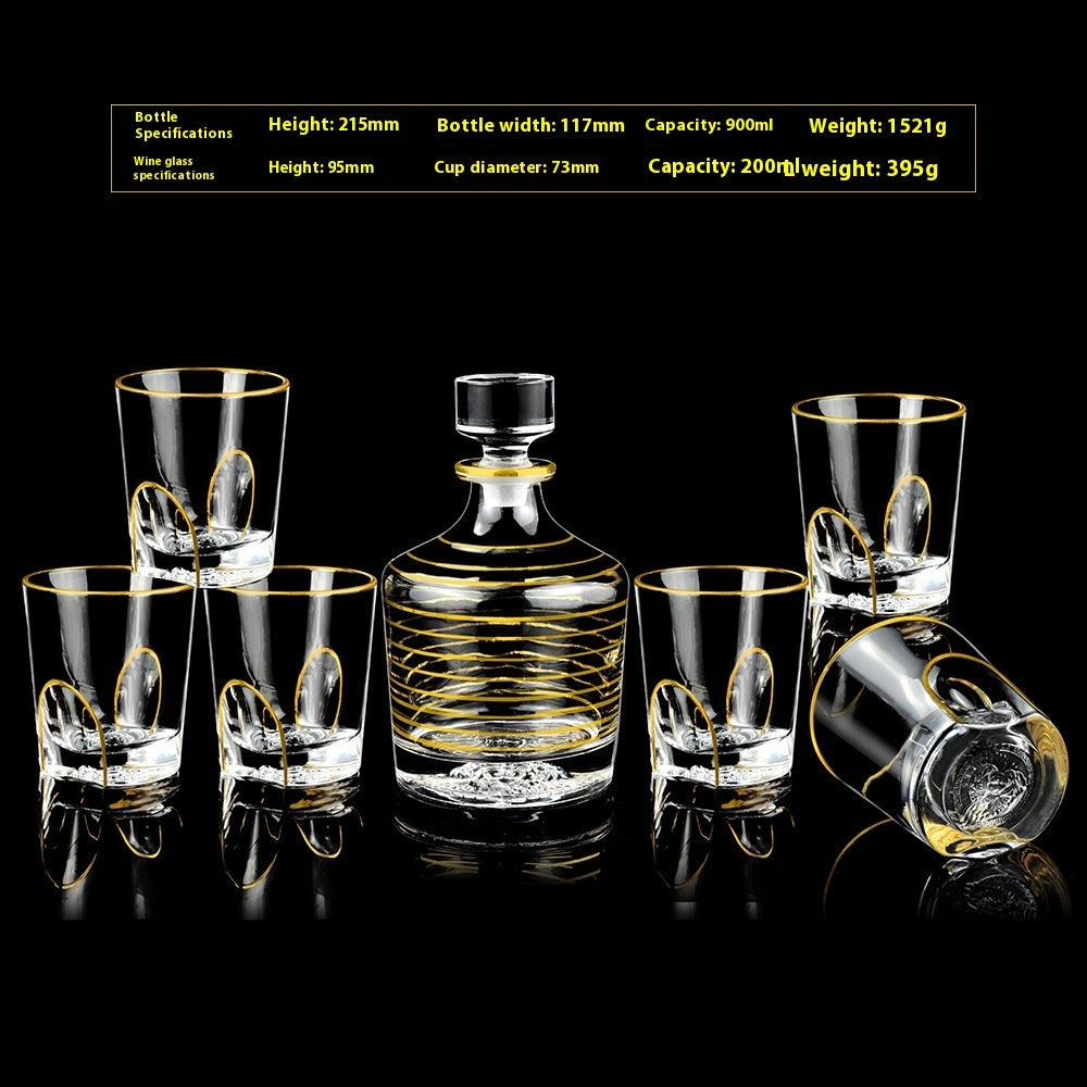 Glasflasche & Weinglas – Haushalts-Whiskey- und Shotglas-Set - Kelche24