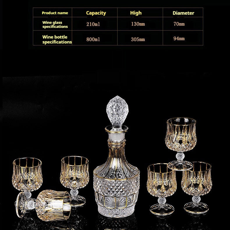 Glasflasche & Weinglas – Haushalts-Whiskey- und Shotglas-Set - Kelche24