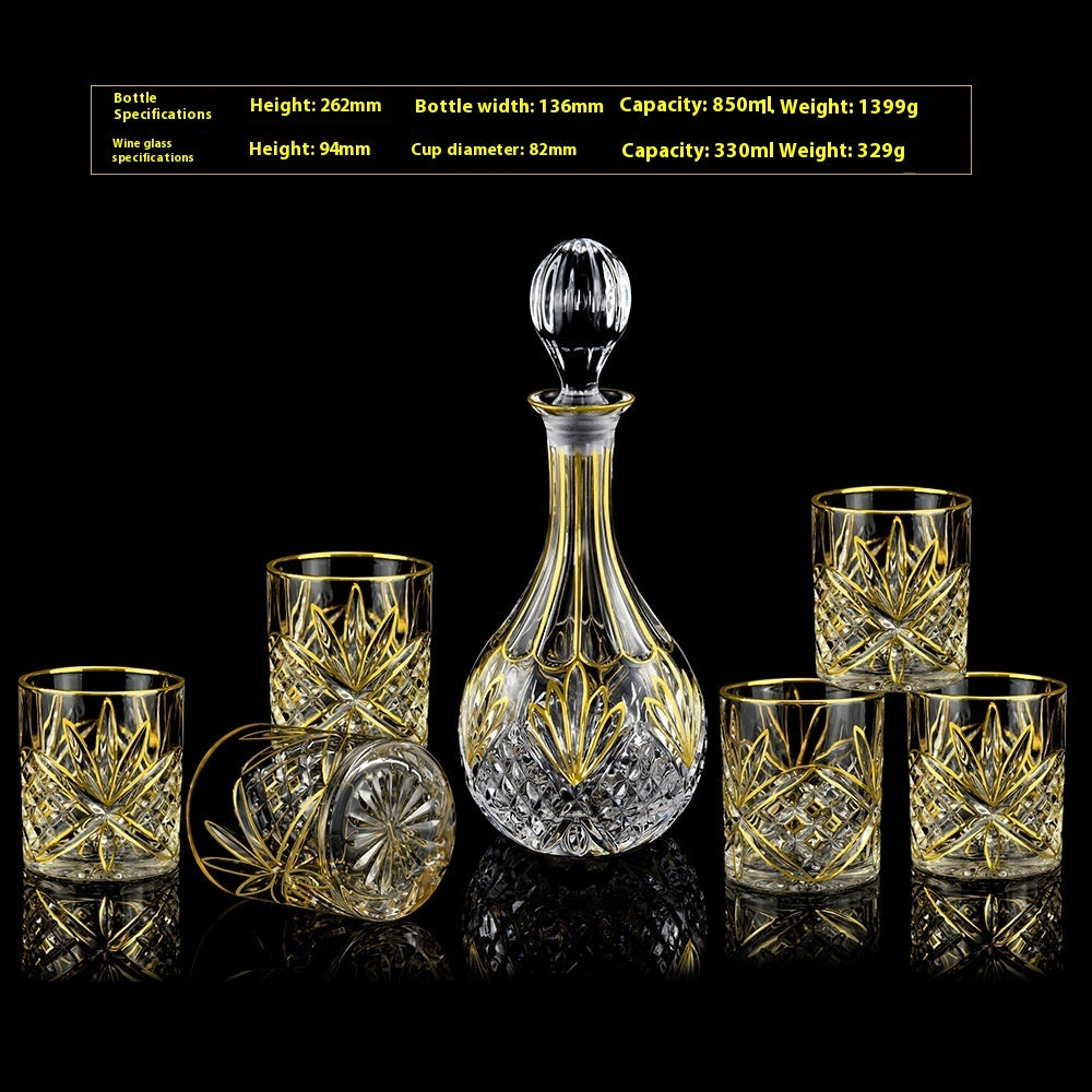 Glasflasche & Weinglas – Haushalts-Whiskey- und Shotglas-Set - Kelche24