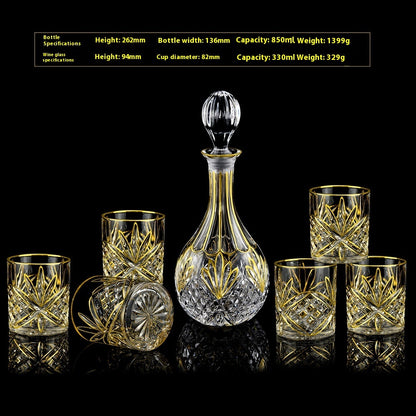 Glasflasche & Weinglas – Haushalts-Whiskey- und Shotglas-Set - Kelche24