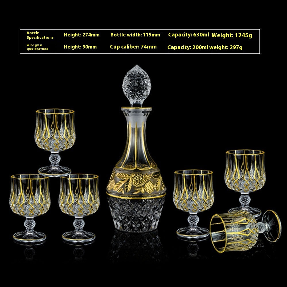 Glasflasche & Weinglas – Haushalts-Whiskey- und Shotglas-Set - Kelche24