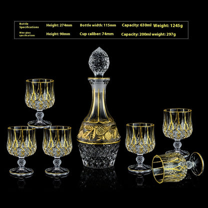 Glasflasche & Weinglas – Haushalts-Whiskey- und Shotglas-Set - Kelche24