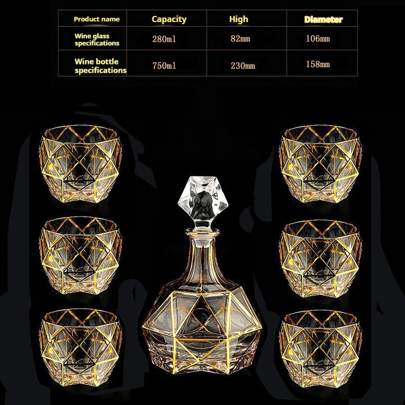 Glasflasche & Weinglas – Haushalts-Whiskey- und Shotglas-Set - Kelche24