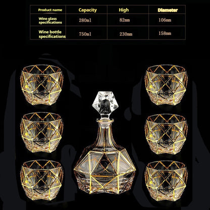 Glasflasche & Weinglas – Haushalts-Whiskey- und Shotglas-Set - Kelche24