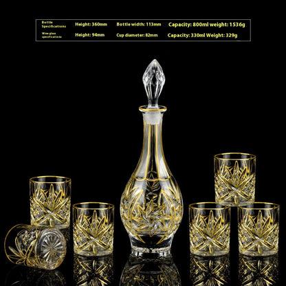 Glasflasche & Weinglas – Haushalts-Whiskey- und Shotglas-Set - Kelche24