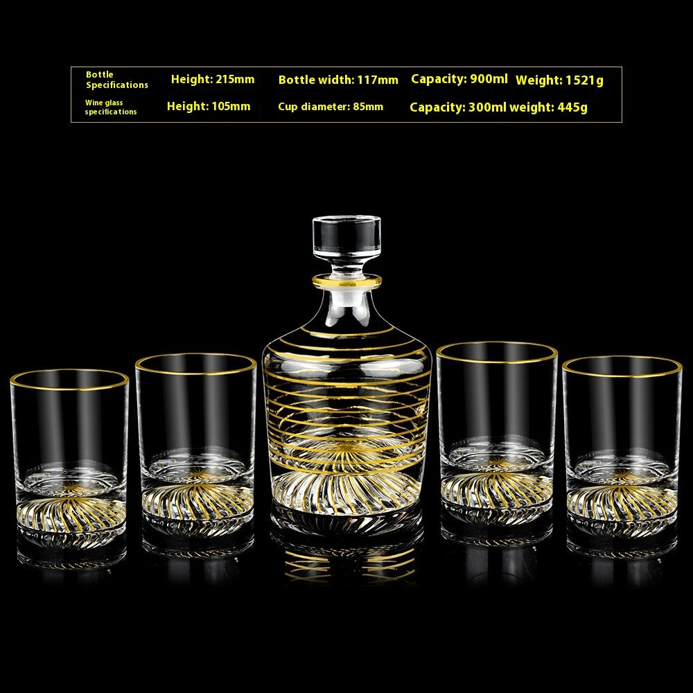 Glasflasche & Weinglas – Haushalts-Whiskey- und Shotglas-Set - Kelche24