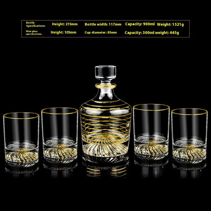 Glasflasche & Weinglas – Haushalts-Whiskey- und Shotglas-Set - Kelche24