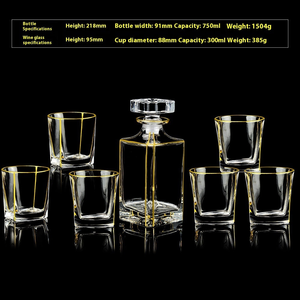 Glasflasche & Weinglas – Haushalts-Whiskey- und Shotglas-Set - Kelche24