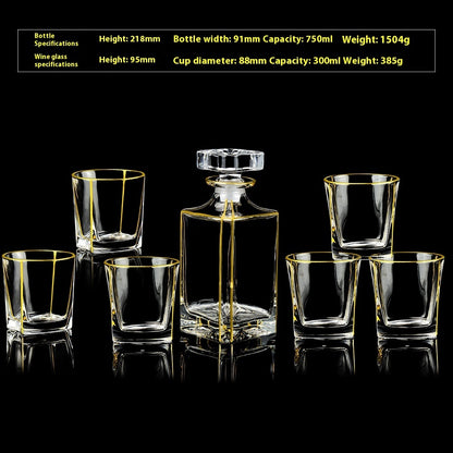 Glasflasche & Weinglas – Haushalts-Whiskey- und Shotglas-Set - Kelche24