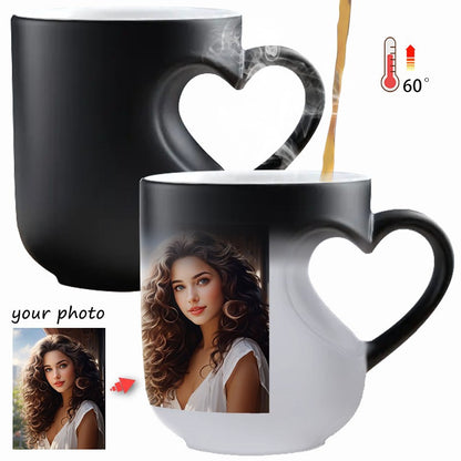 Personalisierte Keramik-Zaubertasse, Thermo-Enthüllung mit Foto, isolierte Kaffeetasse, ideal für Familie, Team-Erinnerungsstücke, Unternehmenswerbung, Weihnachtsgeschenke, nur Handwäsche, wiederverwendbar