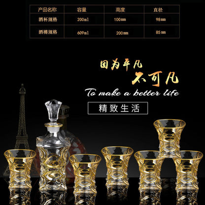 Glasflasche & Weinglas – Haushalts-Whiskey- und Shotglas-Set - Kelche24