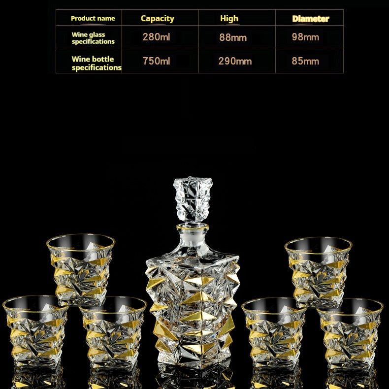 Glasflasche & Weinglas – Haushalts-Whiskey- und Shotglas-Set - Kelche24