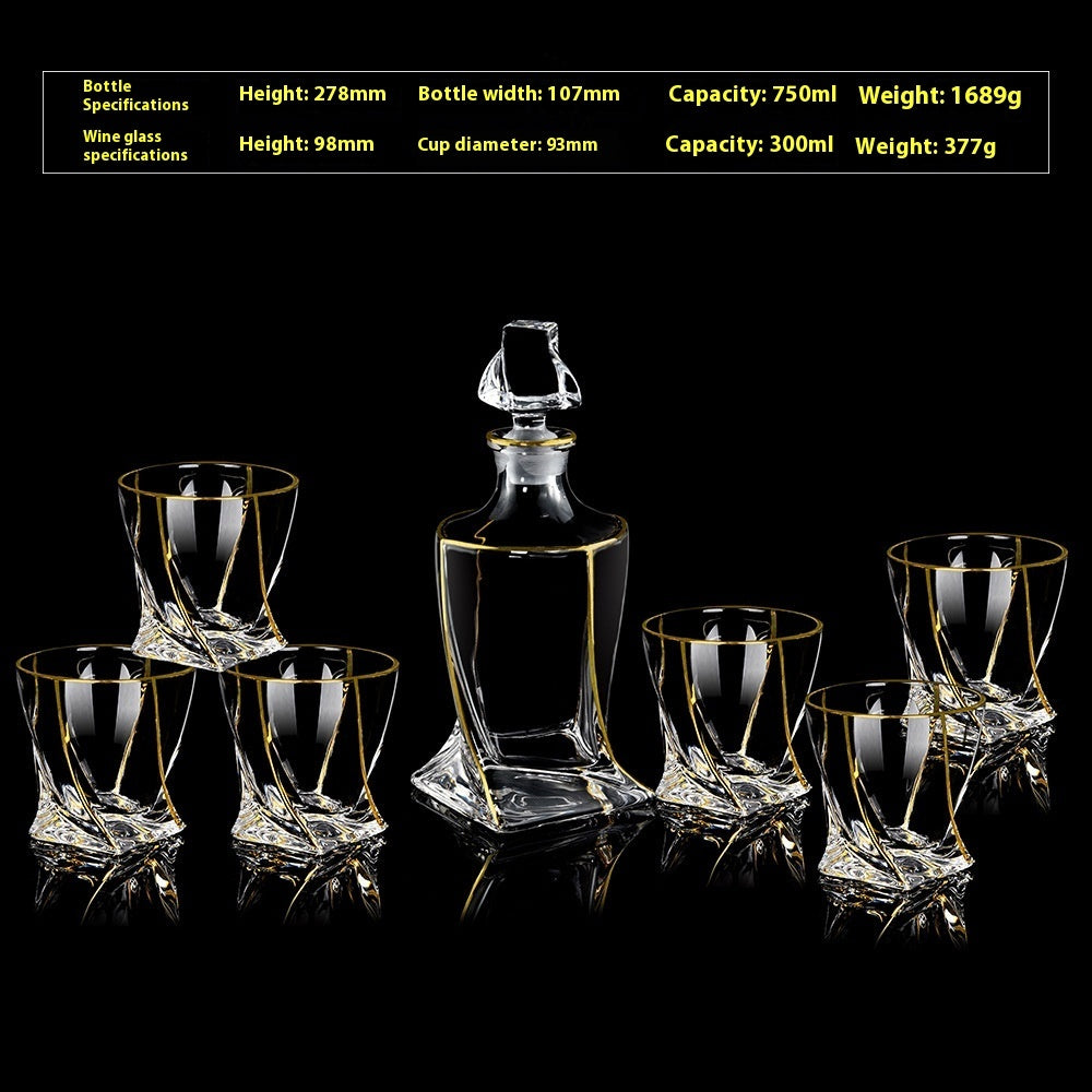 Glasflasche & Weinglas – Haushalts-Whiskey- und Shotglas-Set - Kelche24