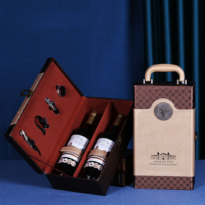 Haushaltsmode Doppel-Weinbox mit Holzmaserung – Rotwein - Kelche24